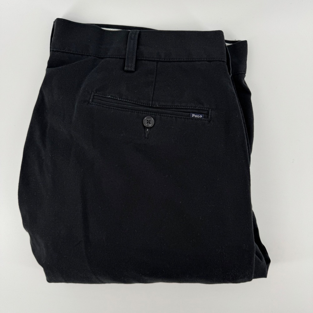 Polo Ralph Lauren Chino Pants Mens 38x30 Black Classic Fit Cotton Twill Pants